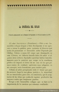 La enseñanza del Estado ; Estado de la instrucción secundaria