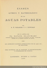Examen químico y bacteriológico de las aguas potables