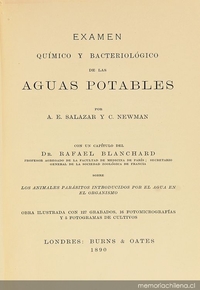 Examen químico y bacteriológico de las aguas potables