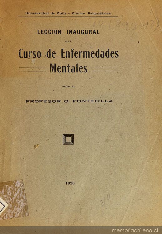 Lección inaugural del curso de enfermedades mentales