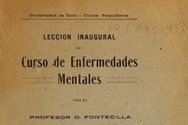 Lección inaugural del curso de enfermedades mentales