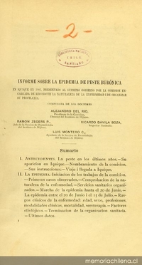 Informe sobre la epidemia de peste bubónica en Iquique en 1903: presentado al Supremo Gobierno por la comisión encargada de reconocer la naturaleza de la enfermedad