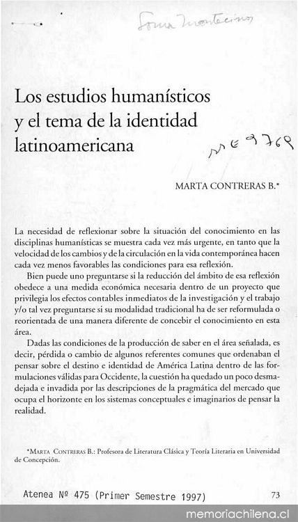 Los estudios humanísticos y el tema de la identidad latinoamericana