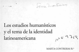 Los estudios humanísticos y el tema de la identidad latinoamericana