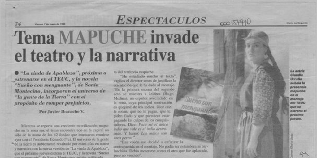 Tema mapuche invade el teatro y la narrativa