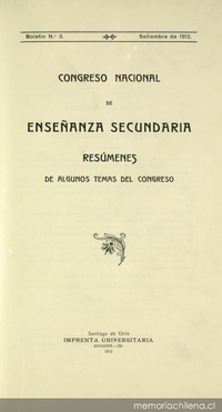 Congreso Nacional de Enseñanza Secundaria: tomo I