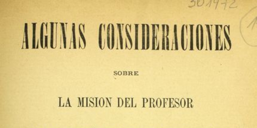 Algunas consideraciones sobre la misión del profesor i la enseñanza de la historia