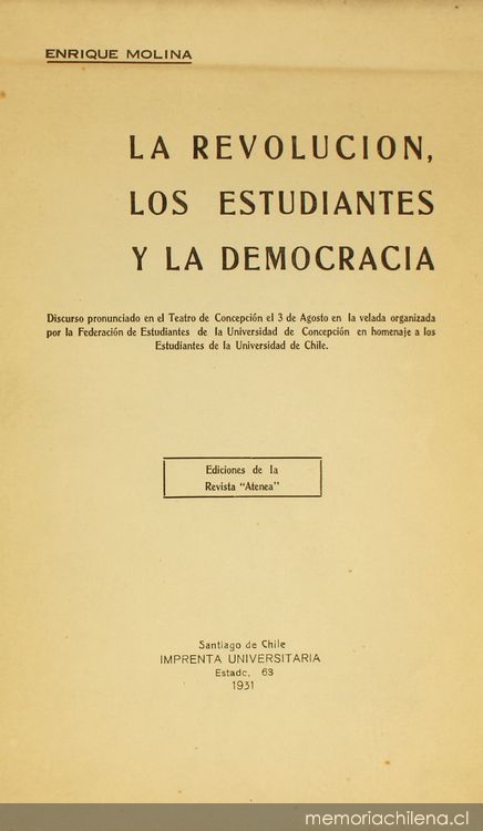 La revolución, los estudiantes y la democracia