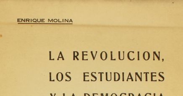 La revolución, los estudiantes y la democracia