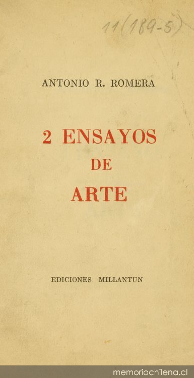 2 Ensayos de Arte ; El Greco y su actualidad ; Los 5 sentidos de la Pintura