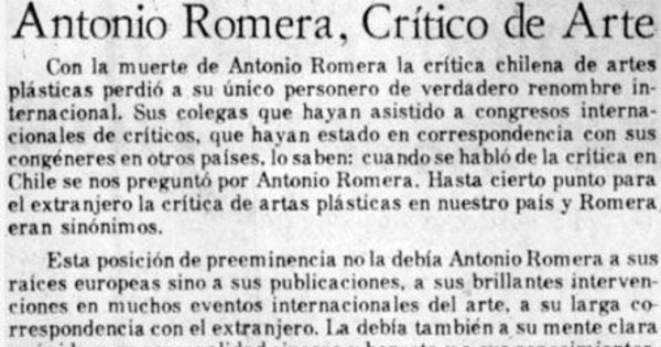 Antonio Romera, crítico de arte