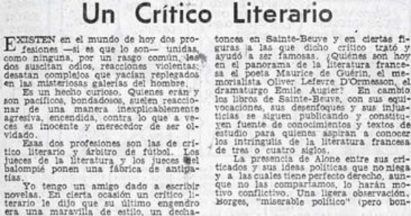 Un crítico literario