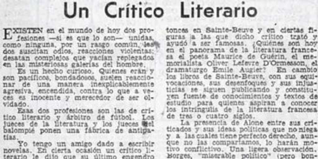 Un crítico literario