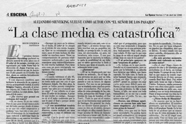 La clase media es catastrófica