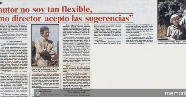 Como autor no soy tan flexible, pero como director acepto las sugerencias