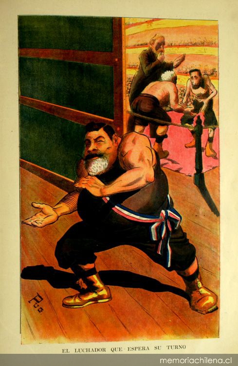 Ilustración "El Luchador que Espera su Turno"