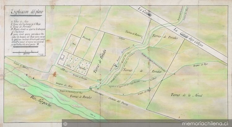 Plano de las tierras de José Santiago Portales, 1798