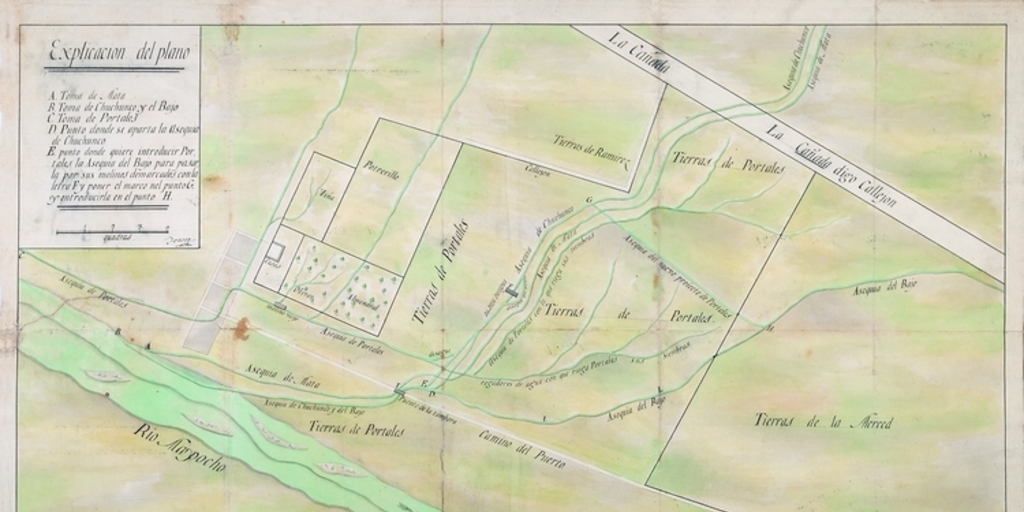 Plano de las tierras de José Santiago Portales, 1798