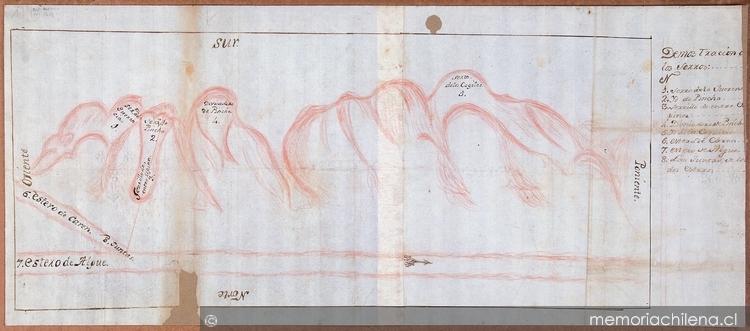 Plano del deslinde de las estancias Quillamuta y Carén, Alhué, Rancagua, 1790