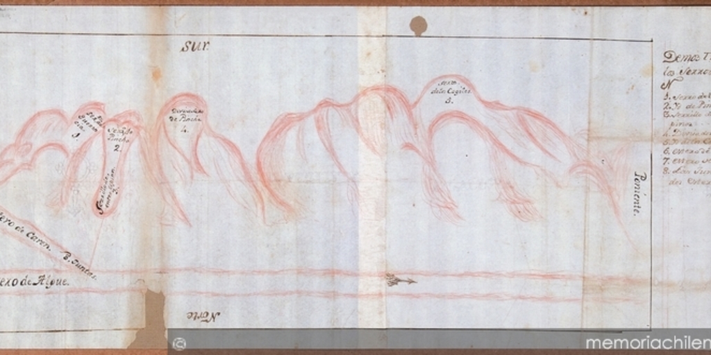 Plano del deslinde de las estancias Quillamuta y Carén, Alhué, Rancagua, 1790
