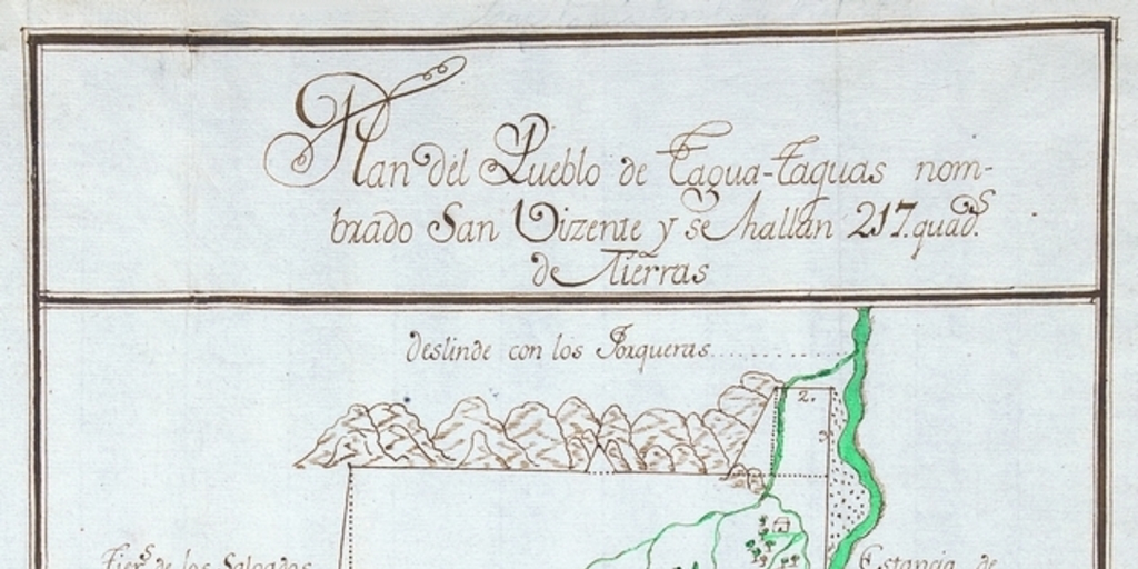 Plan del pueblo de Tagua Taguas nombrado San Vizente, 1792