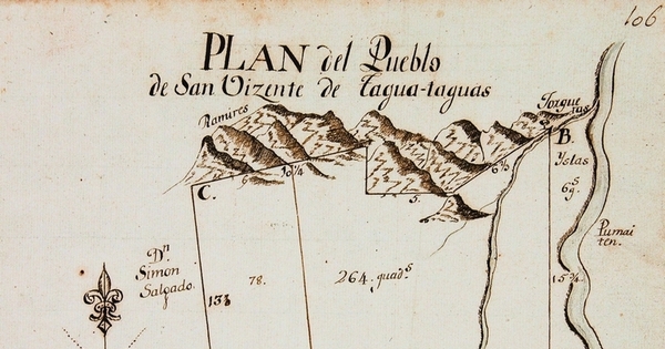 Plan del pueblo de San Vizente de Tagua Taguas, 1801