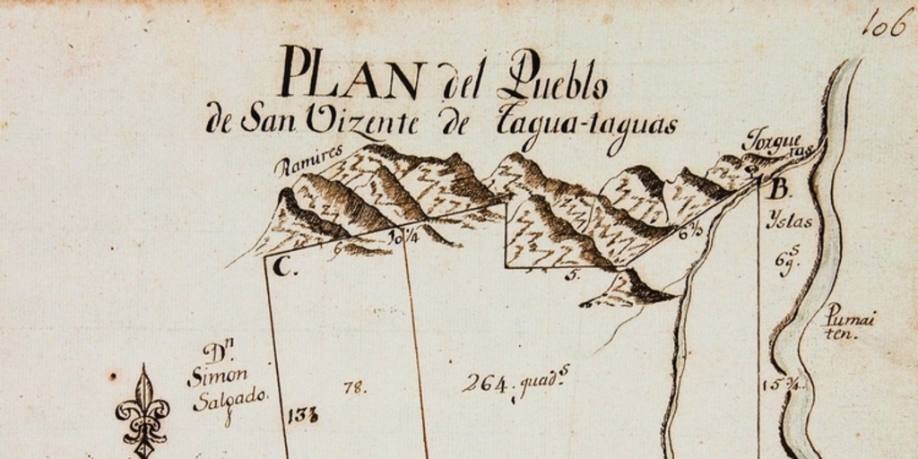 Plan del pueblo de San Vizente de Tagua Taguas, 1801