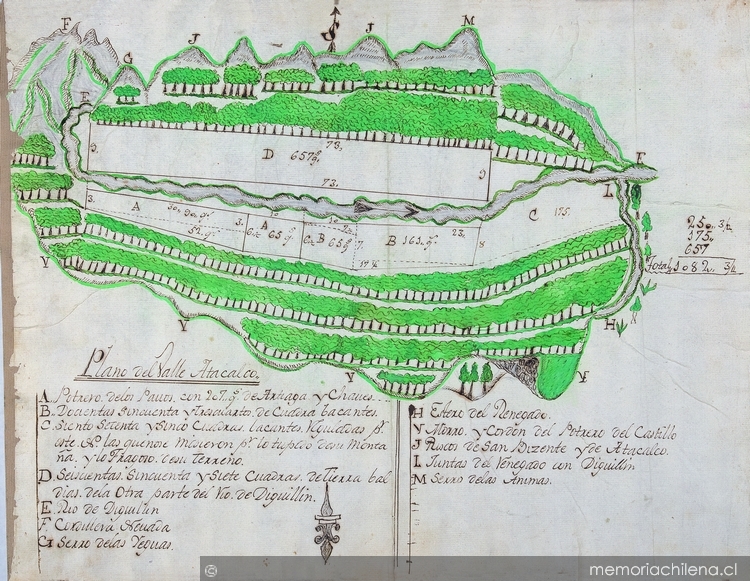 Plano del Valle de Atacalco, Chillán, 1807