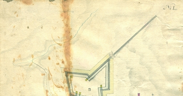Plano de fortificación de Playa Ancha, Valparaíso, 1820