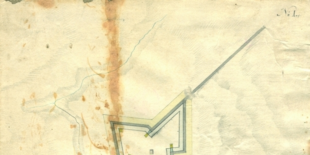 Plano de fortificación de Playa Ancha, Valparaíso, 1820