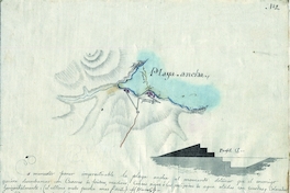 Plano de fortificación de Playa Ancha, Valparaíso, 1820