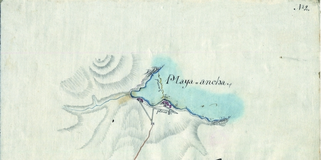 Plano de fortificación de Playa Ancha, Valparaíso, 1820