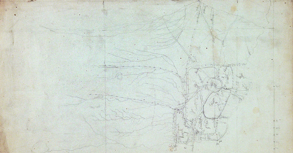 Croquis del pueblo de Chanco, ríos y los alrededores, 1845