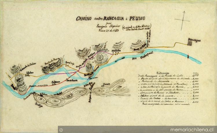 Camino entre Rancagua i Peumo, 1863