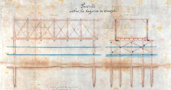 Puente sobre la laguna de Curepto, 1889