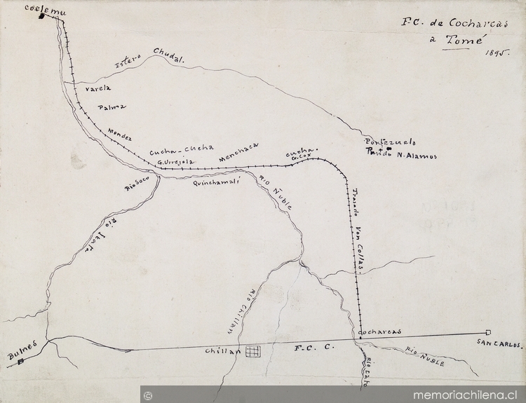 Ferrocarril de Cocharcas a Tomé, 1895