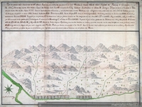 Plano de parte de la hacienda de Rosa de Ahumada, donde se encuentra la villa San Rafael de Rozas, Illapel, 1780