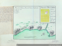 Plano de la Badia y Puerto de Huasco. Plano de la Villa de Ballenar