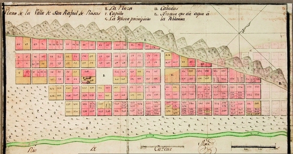 Plano de la villa San Rafael de Rozas, Illapel, 1790