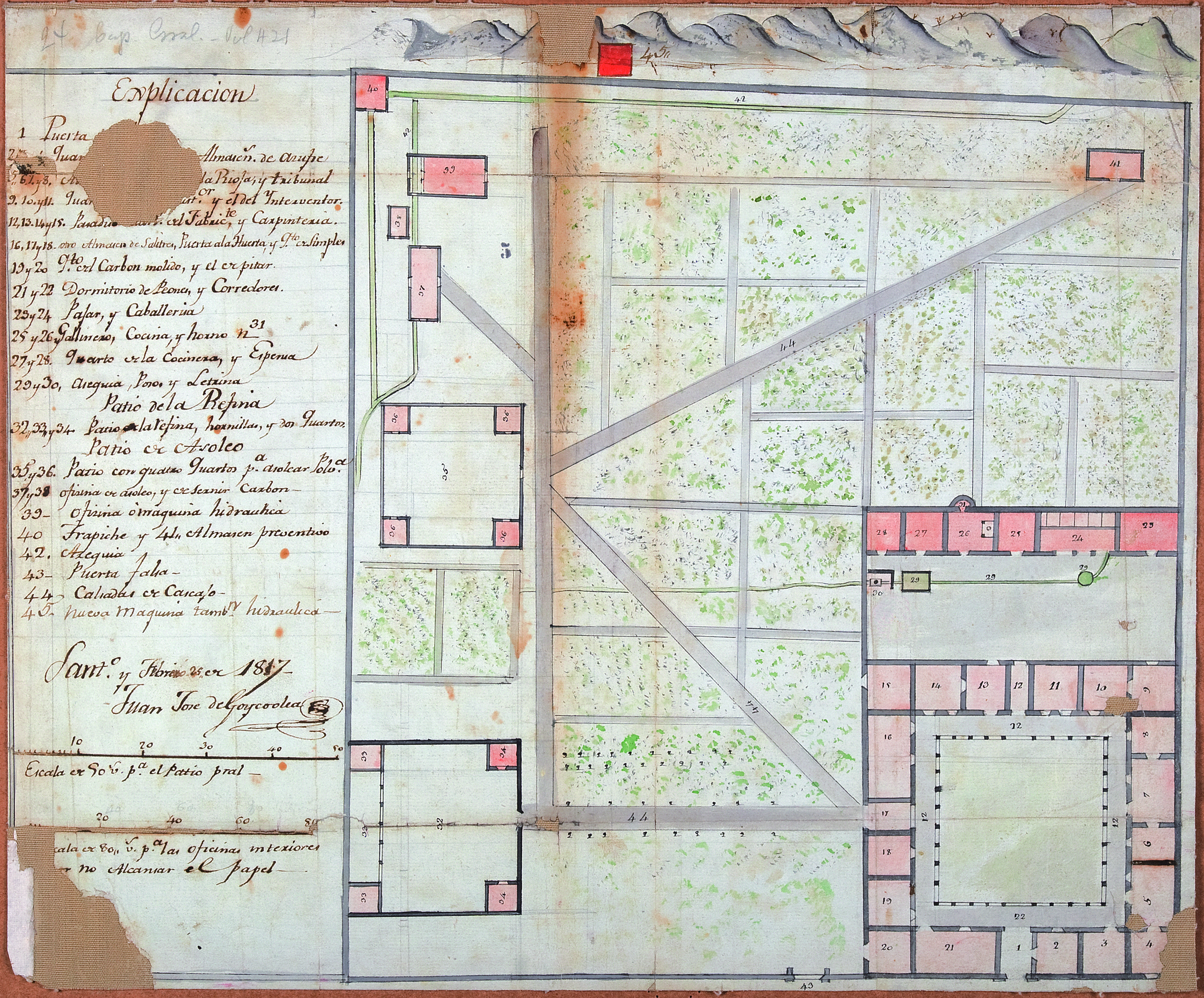 Fábrica de pólvora perteneciente al gremio de mineros, 1817