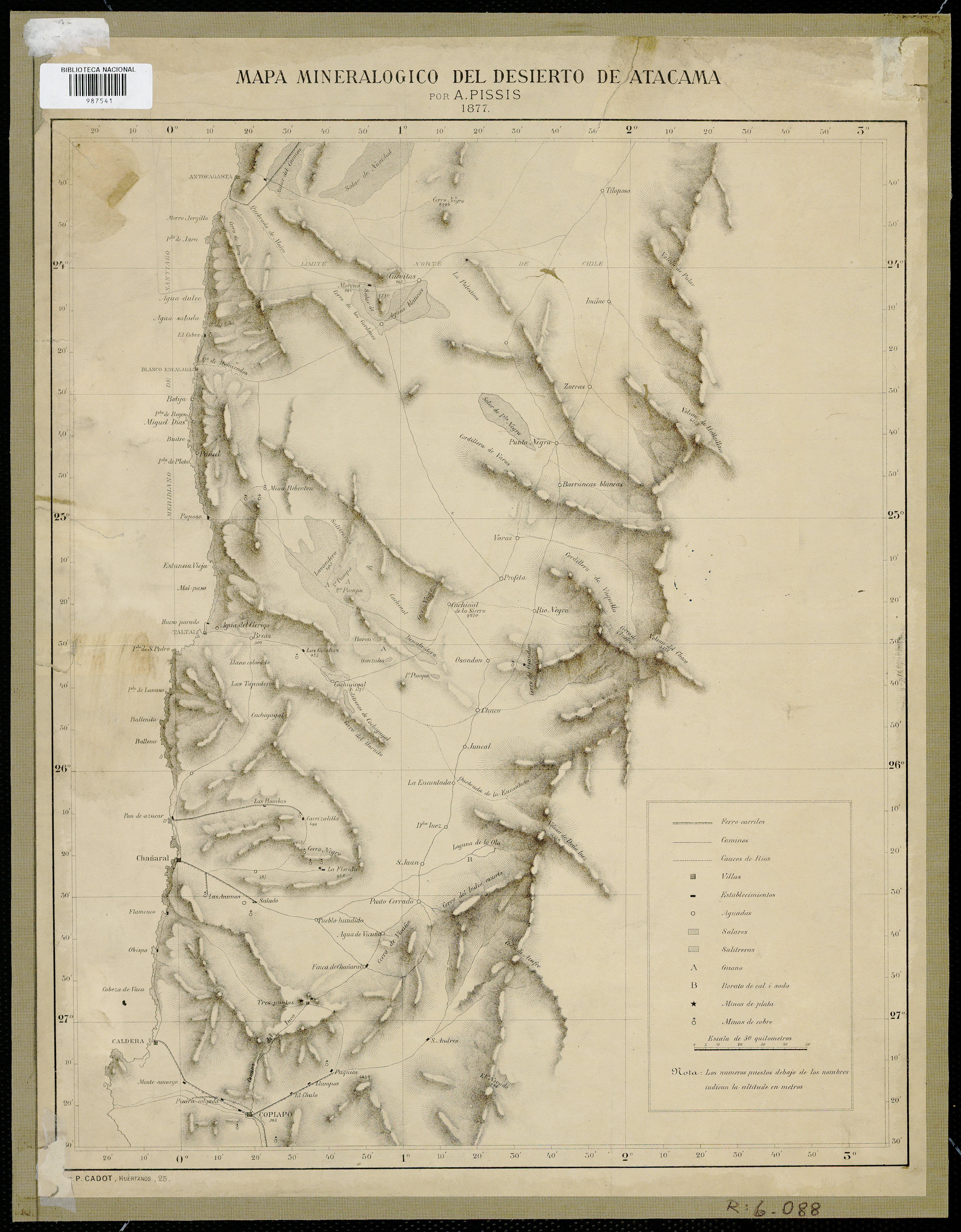 Mapa mineralógico del Desierto de Atacama