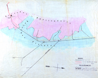 Croquis acompañado a la solicitud de los FF.CC. de las salitreras de "Agua Santa", Pisagua, 1889