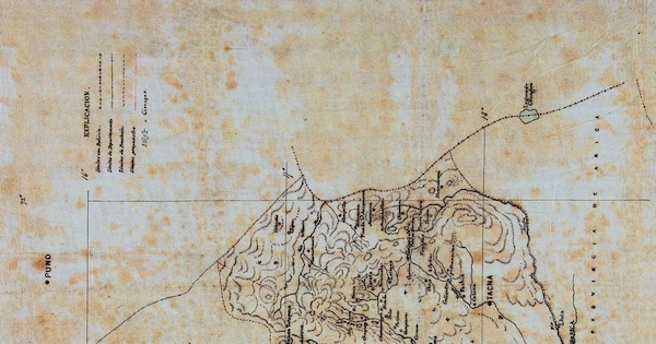 Mapa de las provincias de Moquehua, Tacna y Arica, con los límites presupuestos entre Chile y Perú, 1910