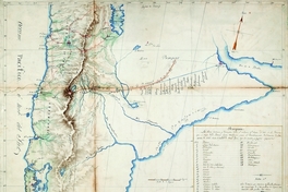 Mapa del viaje de Luis de la Cruz, de Concepción a Buenos Aires en 1806