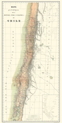 Mapa para la inteligencia de la Historia Física y Política de Chile, 1854