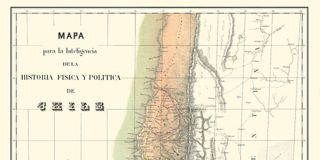 Mapa para la inteligencia de la Historia Física y Política de Chile, 1854