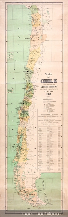 Mapa de Chile, 1908