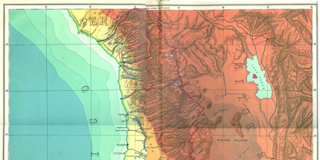 Mapa Escolar de Chile (extremo norte), 1911