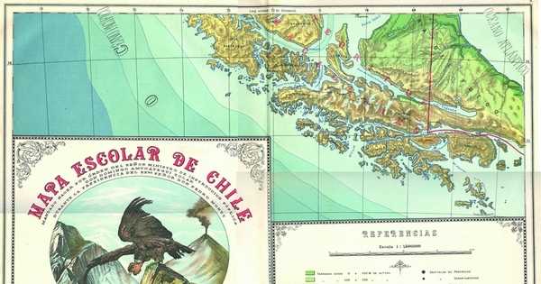 Mapa Escolar de Chile (extremo sur), 1911
