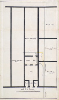 Calle de los Teatinos: [plano de sitios y acequias], 1790